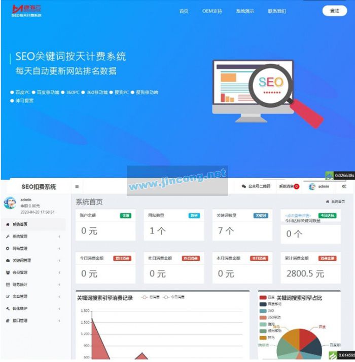 SEO按天扣费系统网站源码